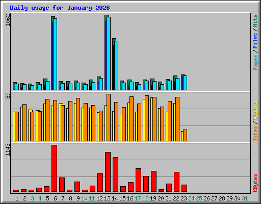 Daily usage for January 2026
